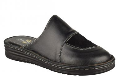 Γυναικείες Δερμάτινες Παντόφλες | Υφαντίδης | Αερόσολες | 111344 | Μαύρο - Υφαντίδης - 